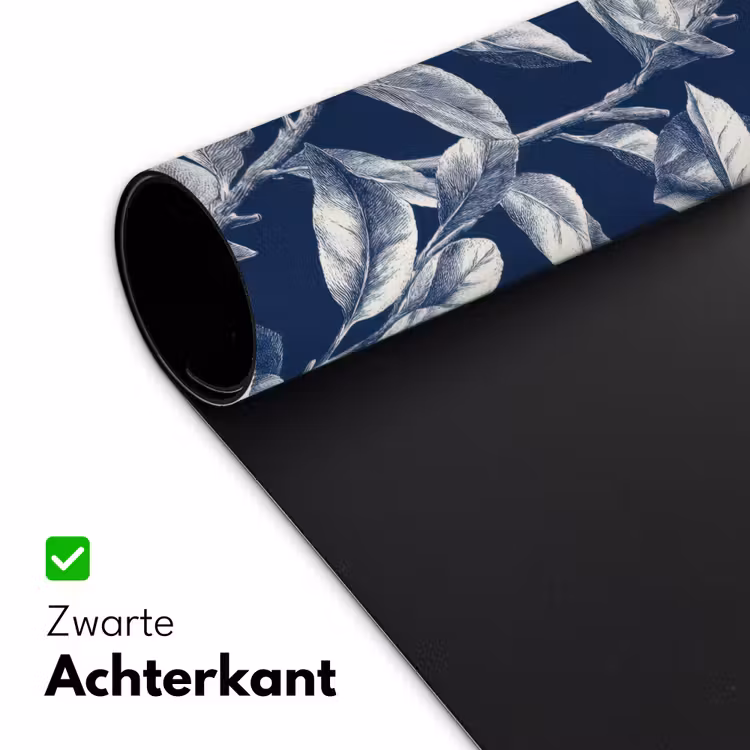 Botanisch - Patroon - Blauw Muismat XXL klein 681 -sfeer2