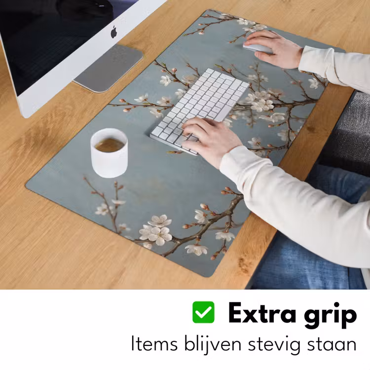 Botanisch - Stilleven - Blauw Muismat XXL klein -sfeer3