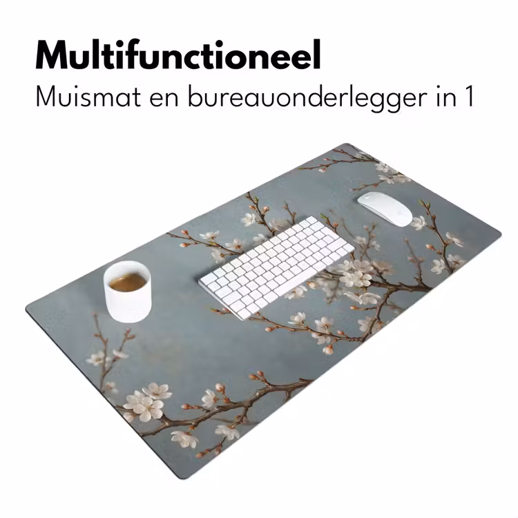 Botanisch - Stilleven - Blauw Muismat XXL klein -sfeer4