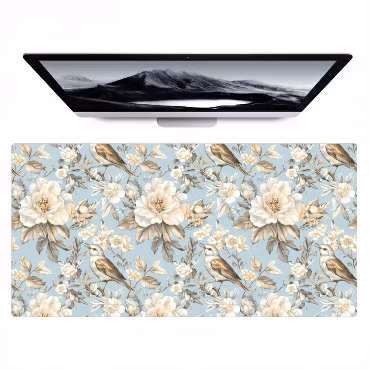 Botanisch - Zangvogel - Blauw Muismat XXL klein 681 -zzz3d