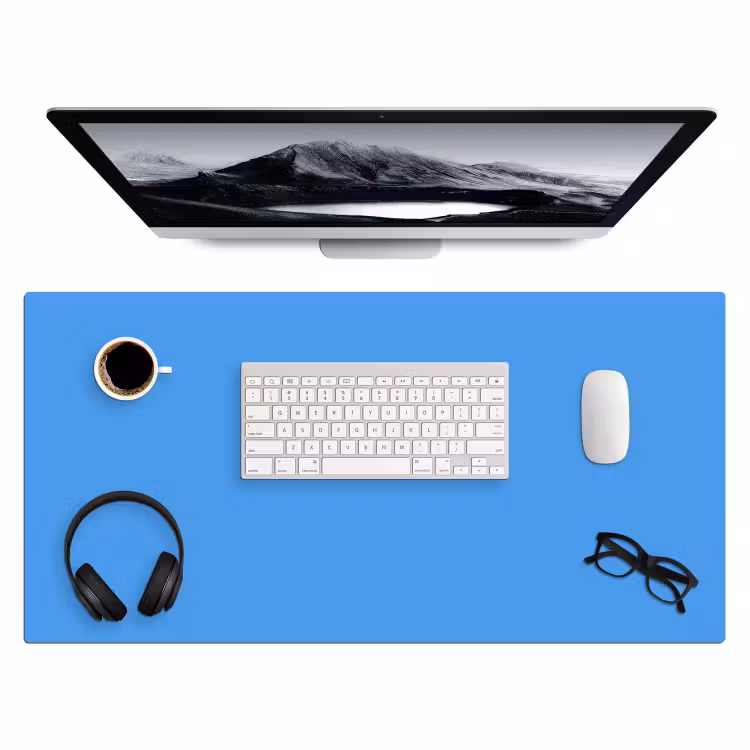 Bright - Azure - Blauw Muismat XXL klein 681 -3d