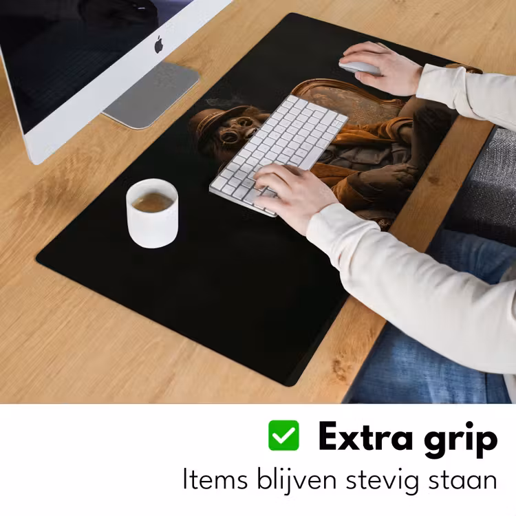 Bril - Leeuw - Bank - Hoed Muismat XXL klein -sfeer3