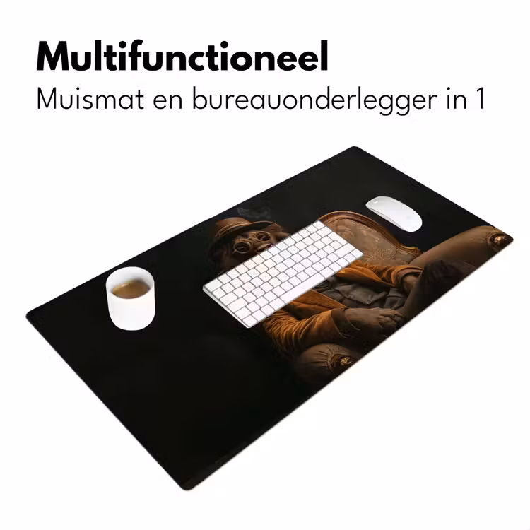Bril - Leeuw - Bank - Hoed Muismat XXL klein -sfeer4