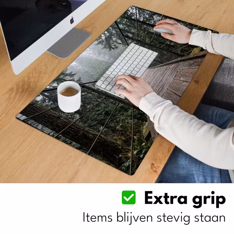 Brug - Bos - Mist - Natuur Muismat XXL klein -sfeer3