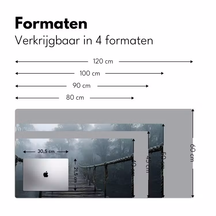 Brug - Jungle - Mist - Natuur Muismat XXL klein -sfeer5
