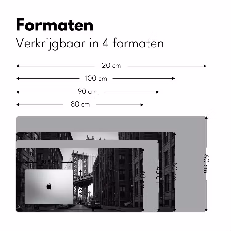 Brug - Stad - Architectuur - Modern - Zwart-wit Muismat XXL klein -sfeer5