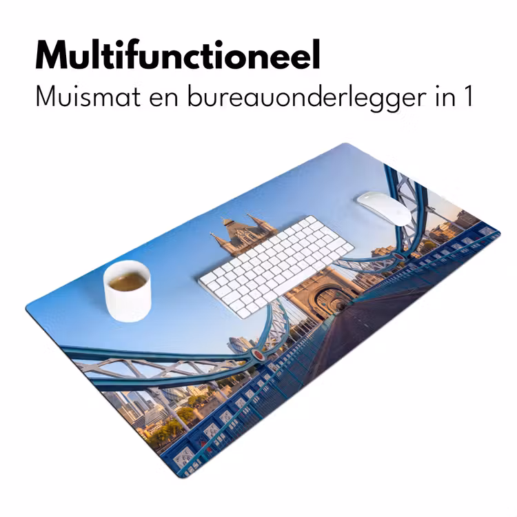 Brug - Toren - Architectuur - Klassiek - Blauw Muismat XXL klein -sfeer4