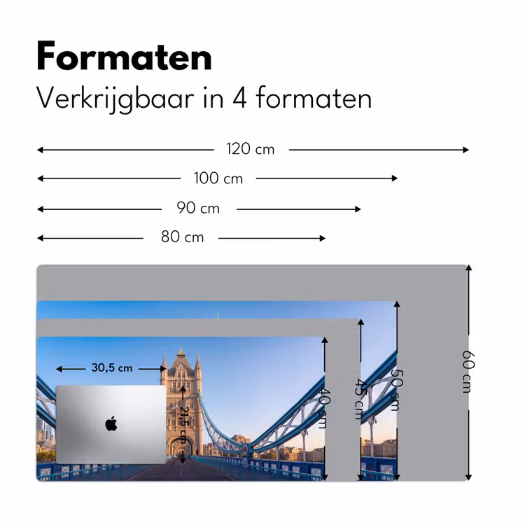 Brug - Toren - Architectuur - Klassiek - Blauw Muismat XXL klein -sfeer5