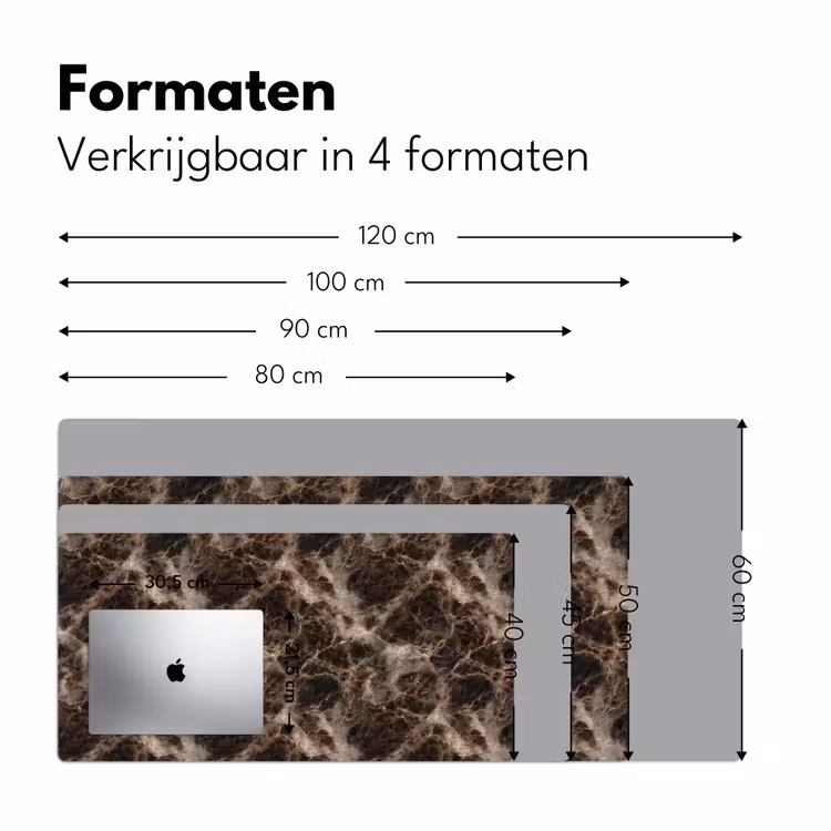 Bruin - Goud - Marmer Muismat XXL klein 681 -sfeer5