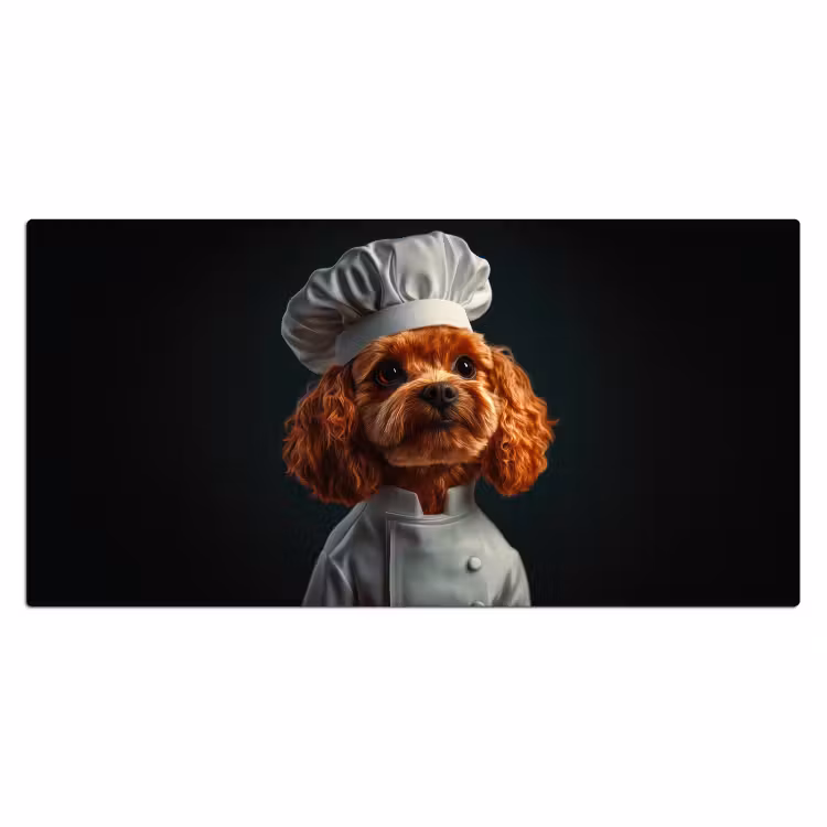 Bruin - Kok - Hondje Muismat XXL klein -3d_leeg