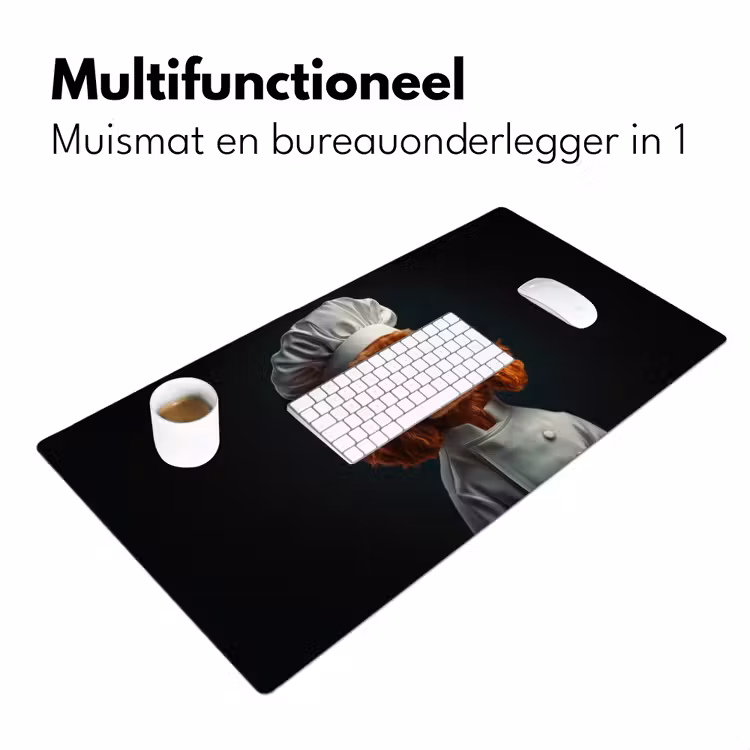 Bruin - Kok - Hondje Muismat XXL klein -sfeer4