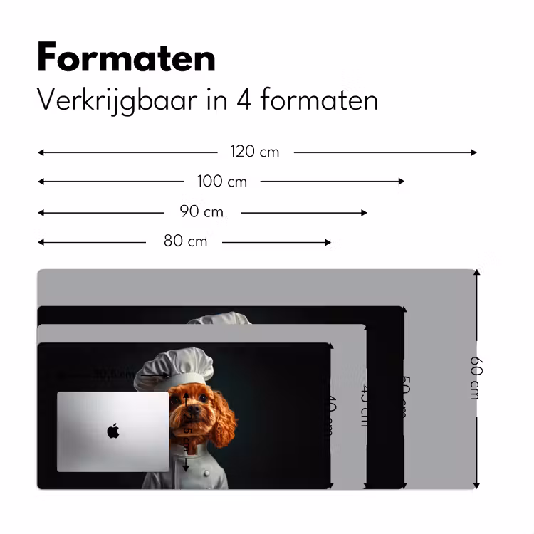 Bruin - Kok - Hondje Muismat XXL klein -sfeer5