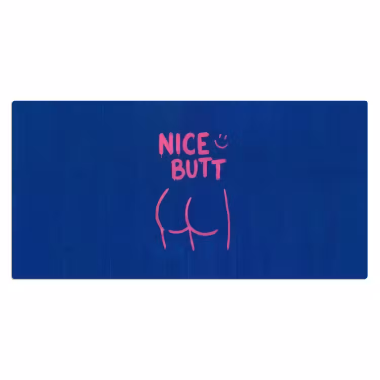 Brutaal - Grappig - Blauw Muismat XXL klein -3d_leeg