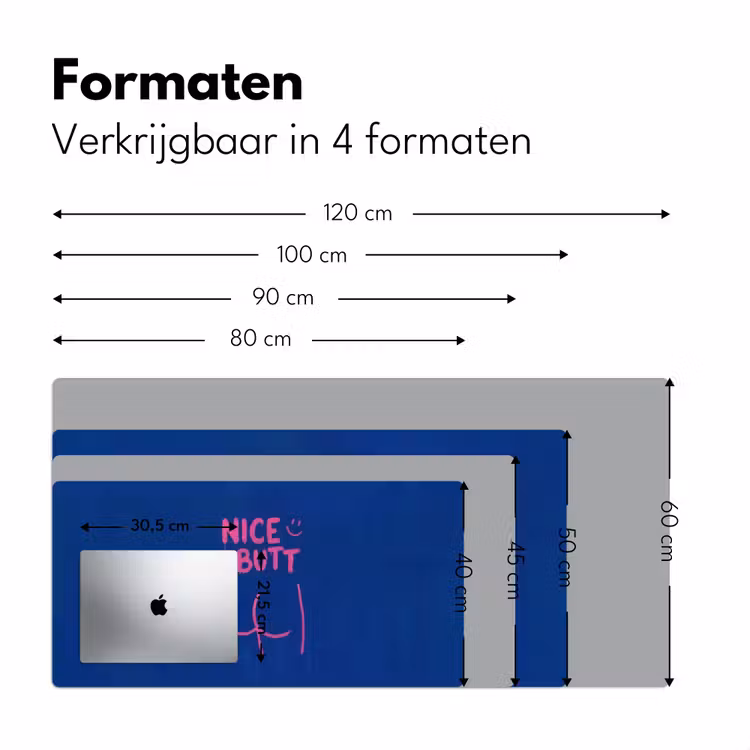 Brutaal - Grappig - Blauw Muismat XXL klein -sfeer5