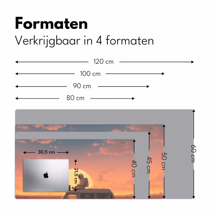 Busje - Kat - Zonsondergang - Oranje Muismat XXL klein -sfeer5