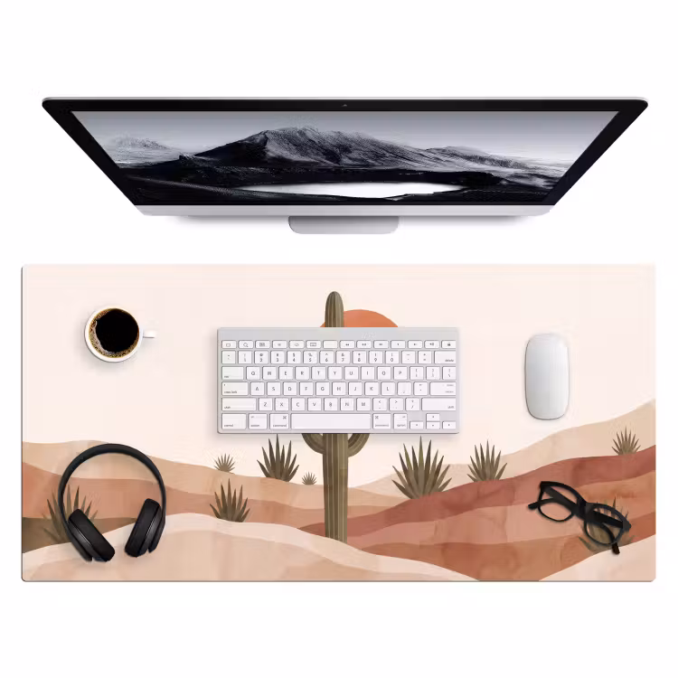 Cactus - Duinen - Modern - Landschap - Groen Muismat XXL klein -3d