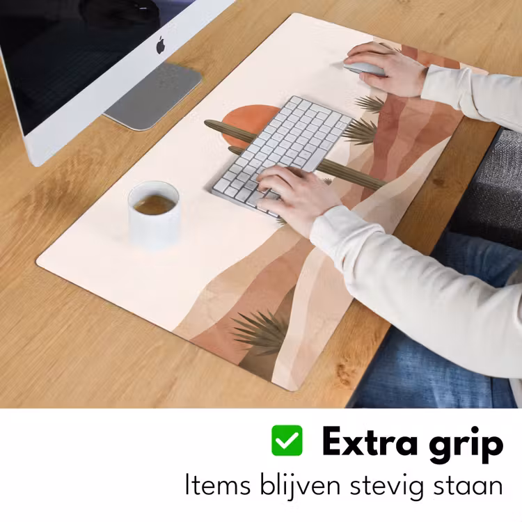 Cactus - Duinen - Modern - Landschap - Groen Muismat XXL klein -sfeer3
