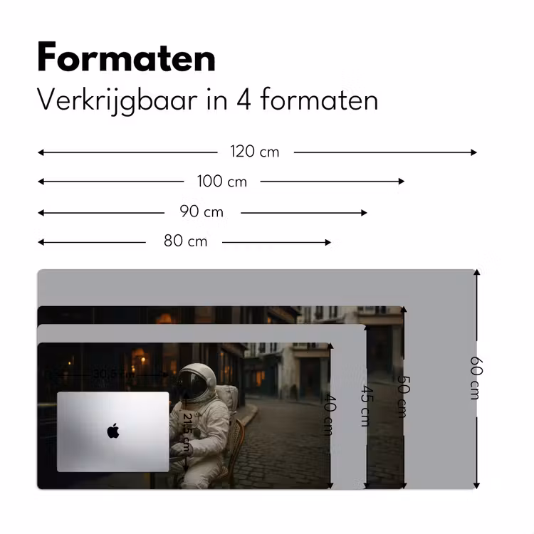 Café - Croissant - Koffie - Astronaut Muismat XXL klein -sfeer5
