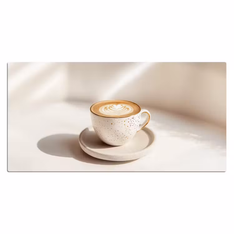 Cappuccino - Schuim - Schotel - Beige Muismat XXL klein -3d_leeg