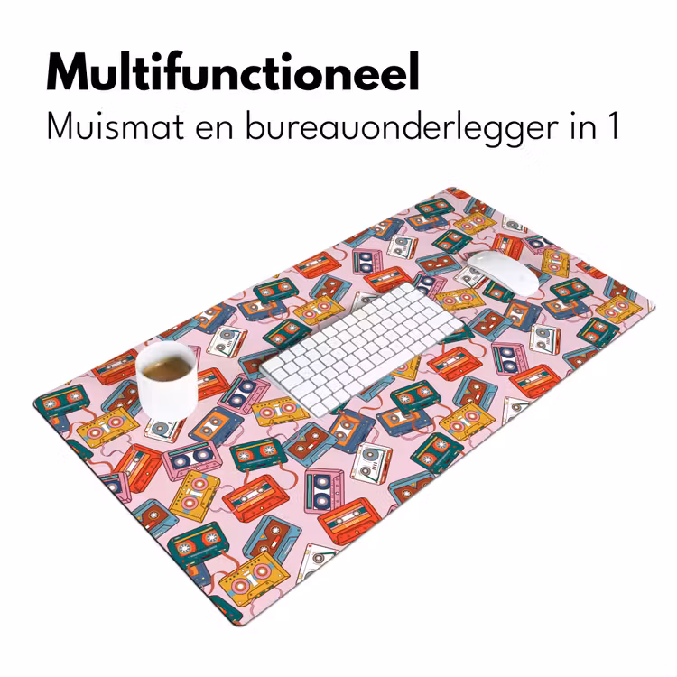 Cassette - Patroon - Roze Muismat XXL klein 681 -sfeer4