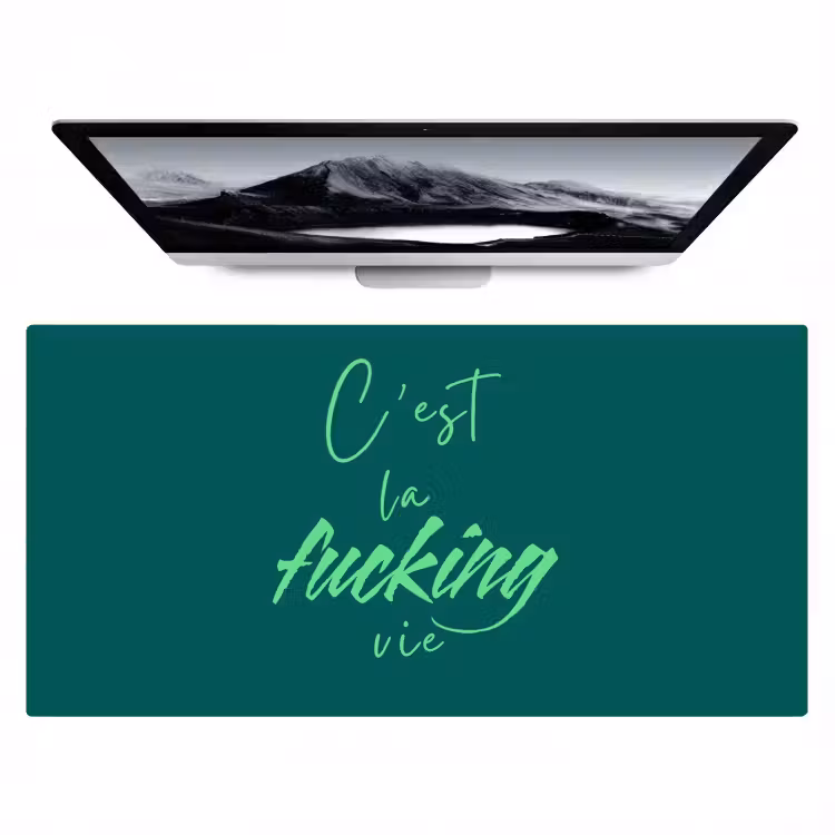c'est la fucking vie - Groen - Handgeschreven Muismat XXL klein -zzz3d