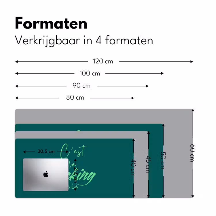 c'est la fucking vie - Groen - Handgeschreven Muismat XXL klein -sfeer5