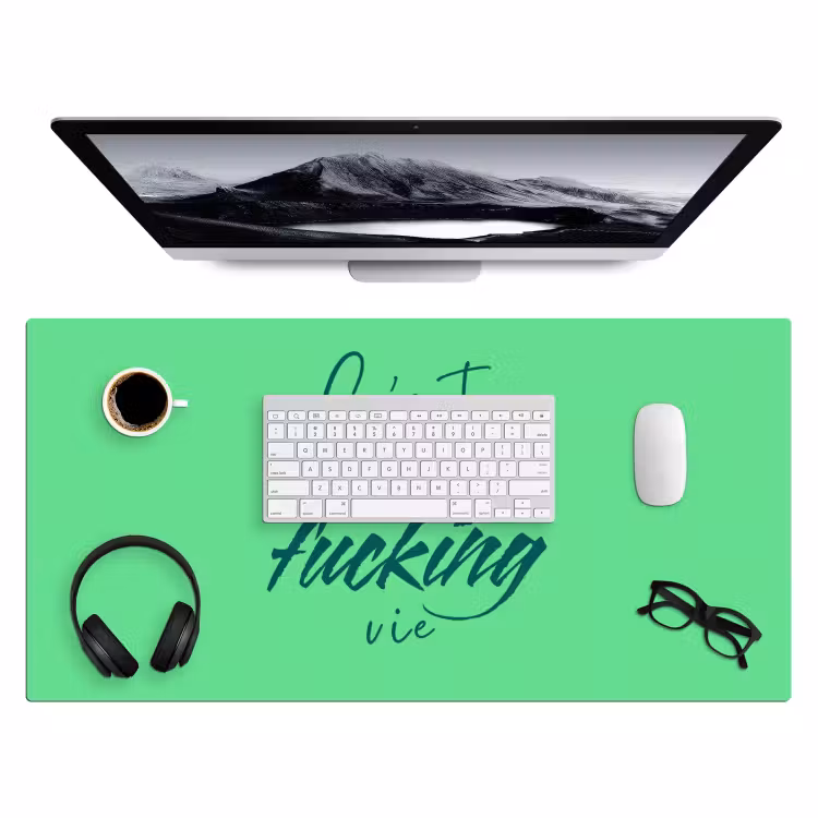 c'est la fucking vie - Groen - Penseelstijl Muismat XXL klein -3d