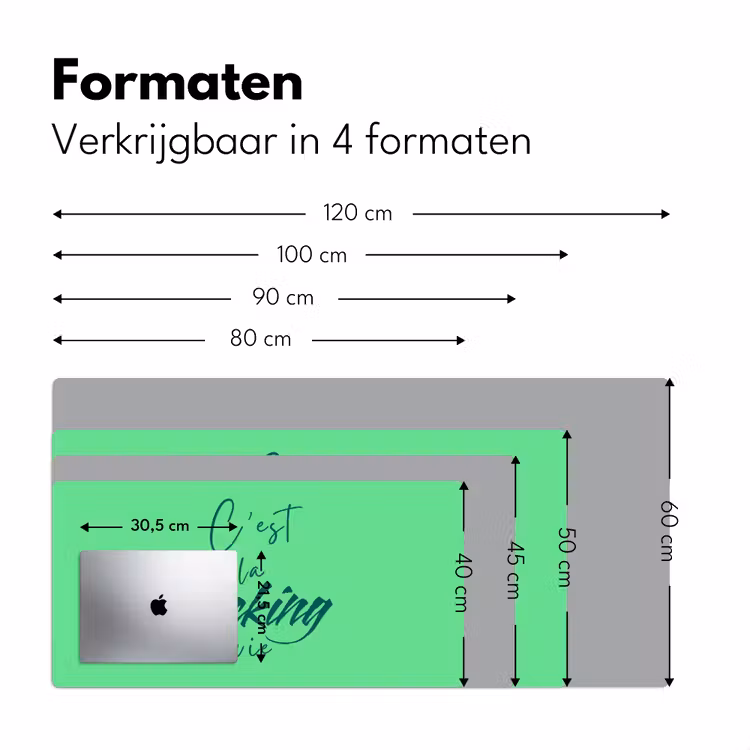 c'est la fucking vie - Groen - Penseelstijl Muismat XXL klein -sfeer5