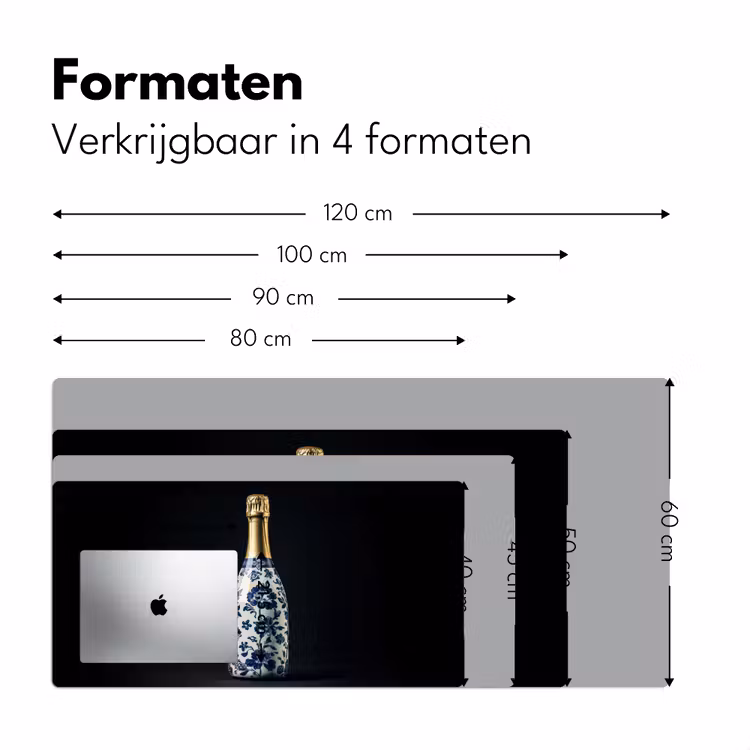 Champagne - Bloemen - Goud - Chique Muismat XXL klein -sfeer5