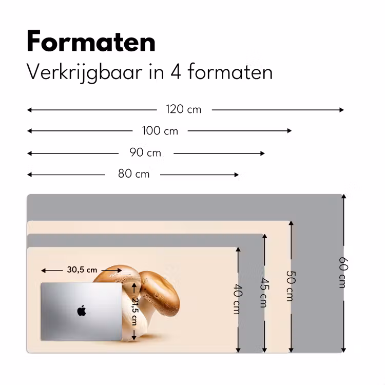 Champignons - Zacht - Beige Muismat XXL klein -sfeer5