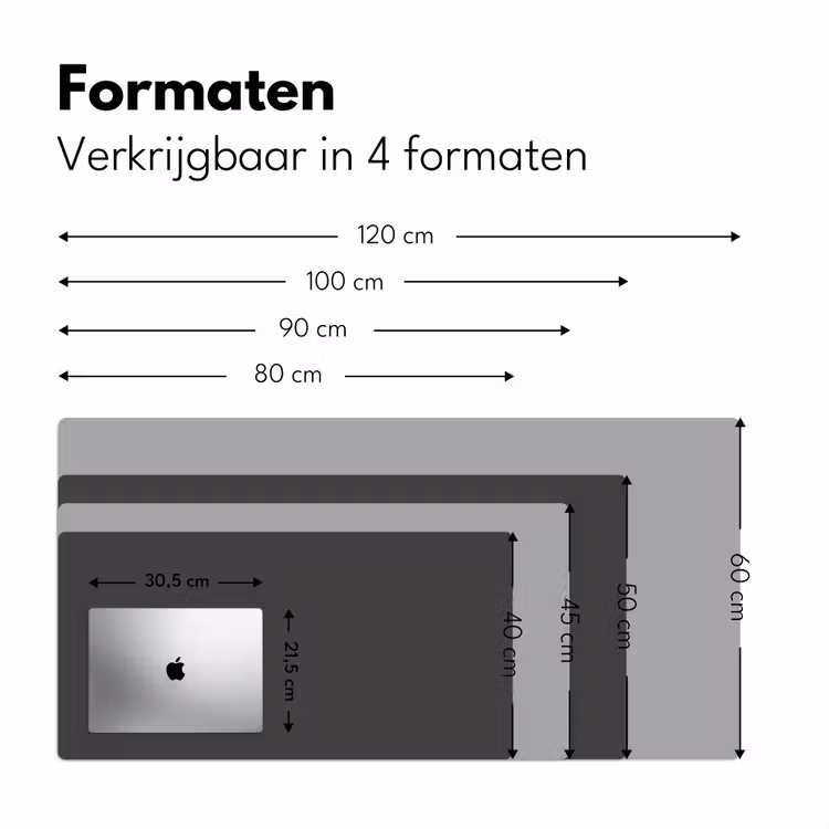 Charcoal - Grijs- Grey Muismat XXL klein 681 -sfeer5