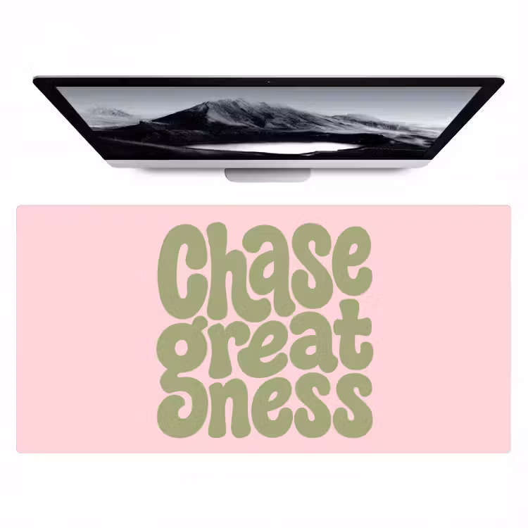 Chase greatness - Groen - Roze - Retro Muismat XXL klein -zzz3d