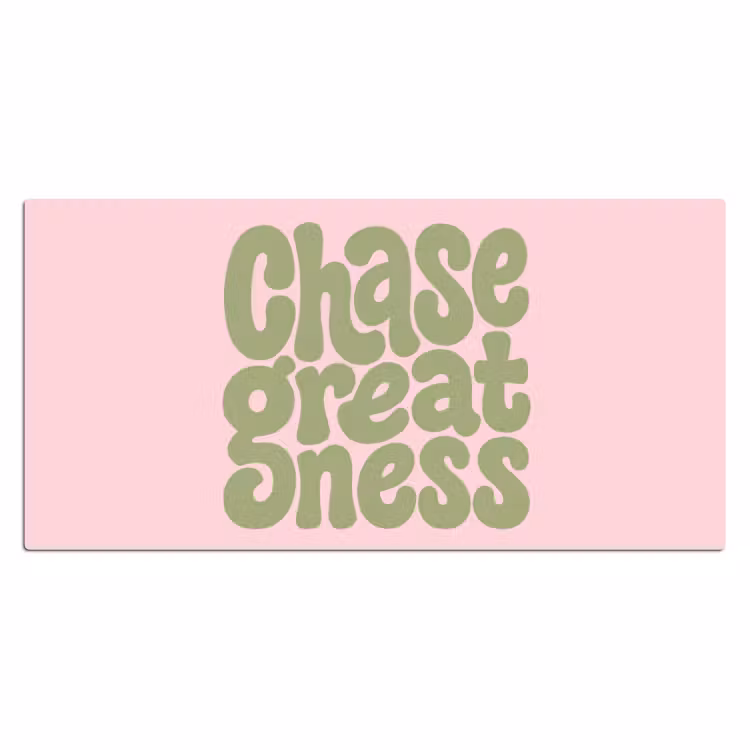 Chase greatness - Groen - Roze - Retro Muismat XXL klein -3d_leeg