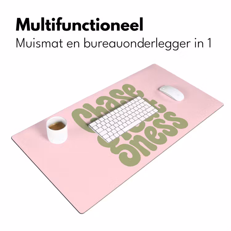 Chase greatness - Groen - Roze - Retro Muismat XXL klein -sfeer4