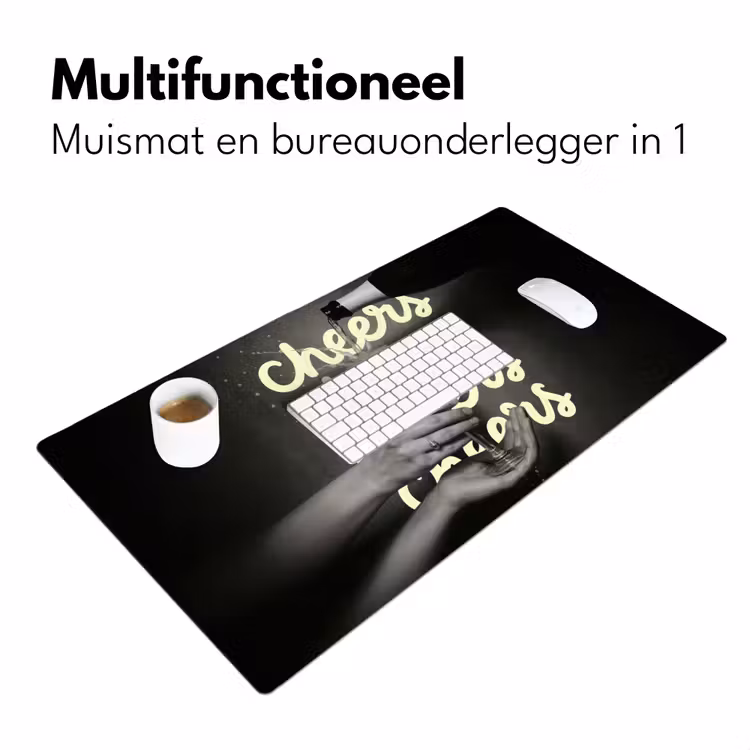 Cheers - Wijn - Zwart - Wit Muismat XXL klein -sfeer4