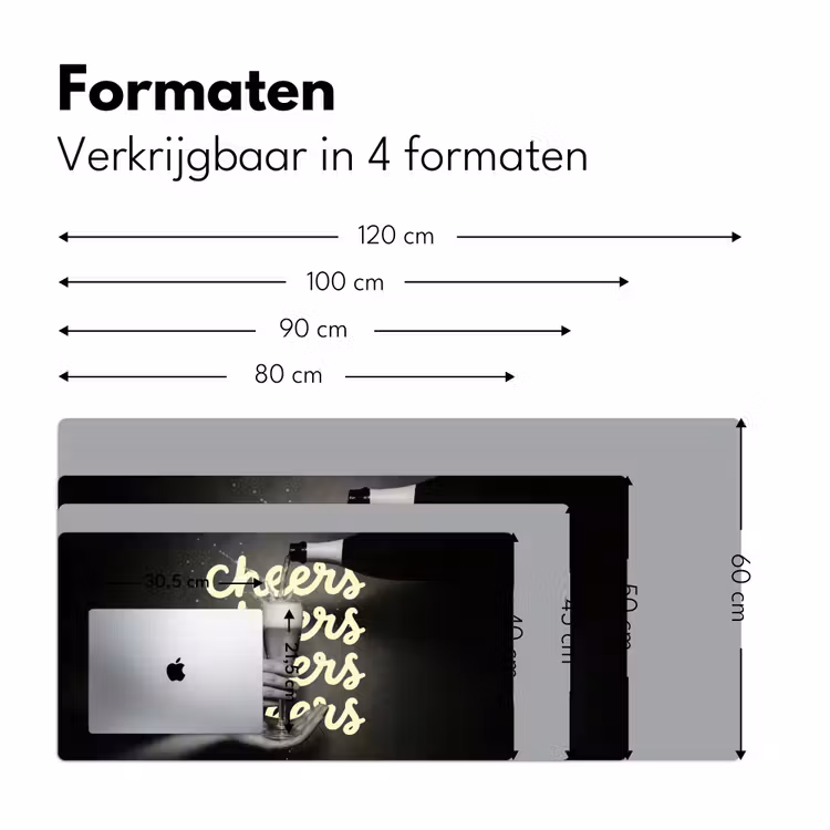 Cheers - Wijn - Zwart - Wit Muismat XXL klein -sfeer5