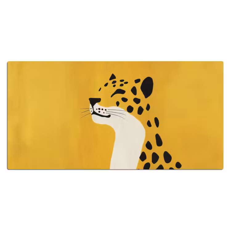 Cheetah - Illustratie - Geel Muismat XXL klein -3d_leeg