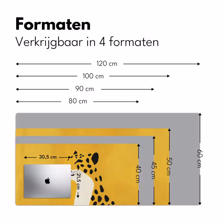 Cheetah - Illustratie - Geel Muismat XXL klein -sfeer5