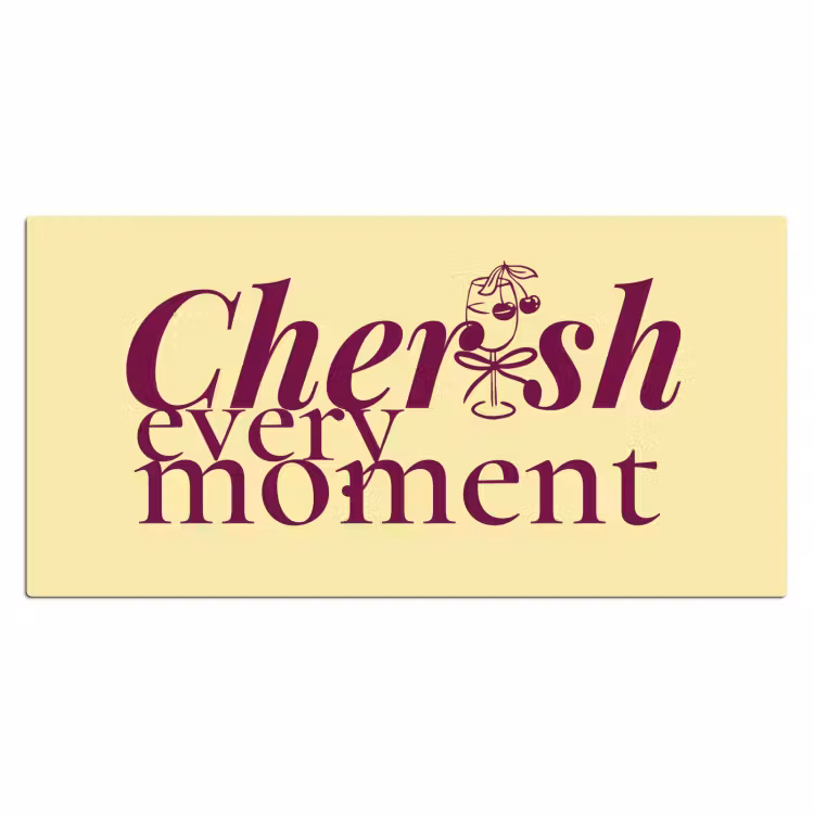 Cherish every moment - Cocktailglas - Geel Muismat XXL klein -3d_leeg