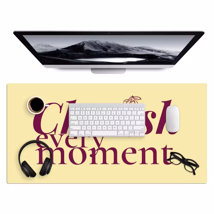 Cherish every moment - Cocktailglas - Geel Muismat XXL klein -3d