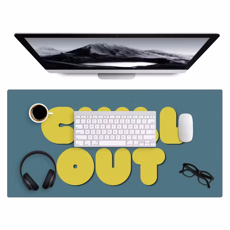 Chill out - Geel - Blauw Muismat XXL klein -3d