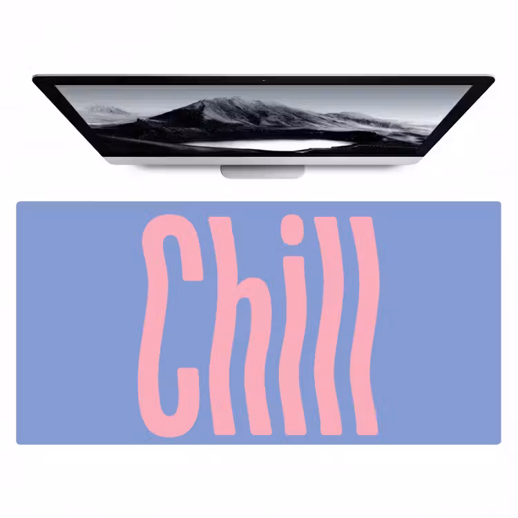 Chill - Roze - Blauw - Golvend Muismat XXL klein -zzz3d