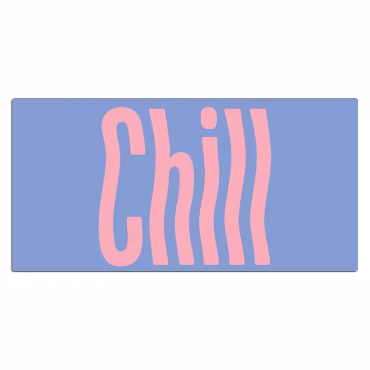 Chill - Roze - Blauw - Golvend Muismat XXL klein -3d_leeg