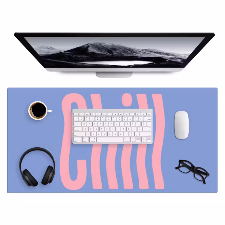 Chill - Roze - Blauw - Golvend Muismat XXL klein -3d