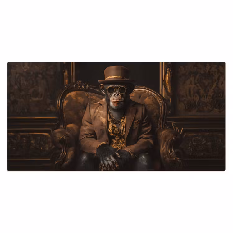 Chimpansee - Stoel - Pak - Bruin Muismat XXL klein -3d_leeg