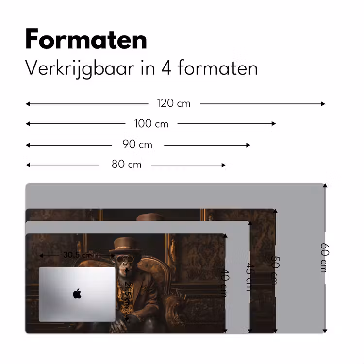 Chimpansee - Stoel - Pak - Bruin Muismat XXL klein -sfeer5
