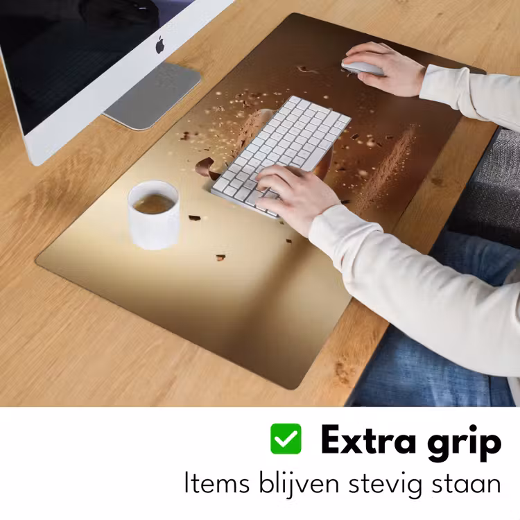 Chocolade - Macarons - Eten - Snoep Muismat XXL klein -sfeer3
