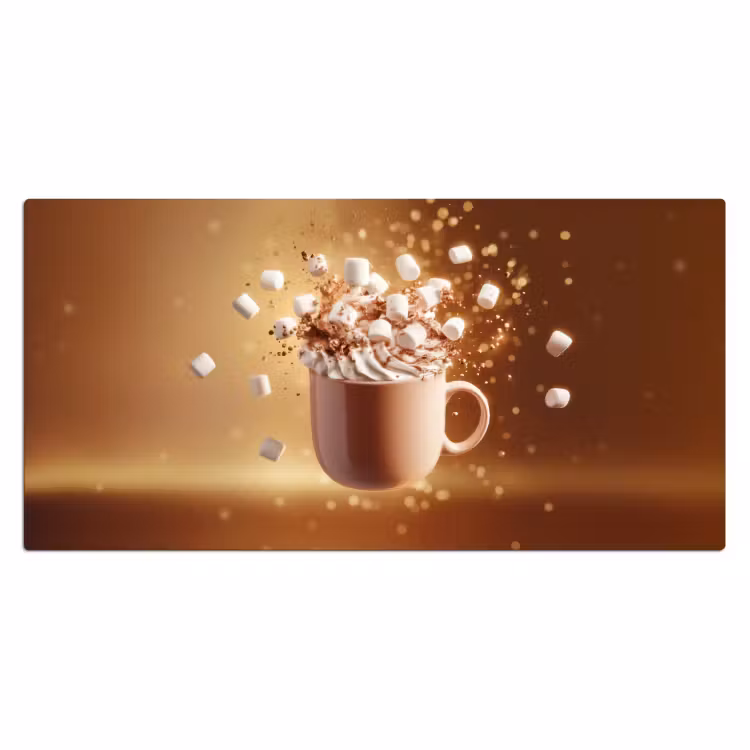 Chocomelk - Drinken - Warm - Bruin Muismat XXL klein -3d_leeg