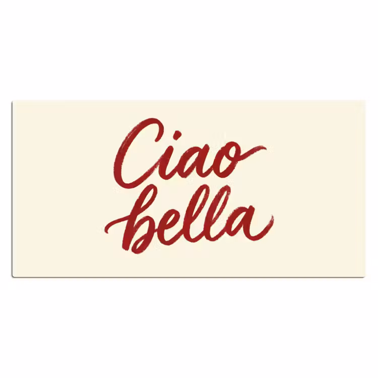 Ciao bella - Rood - Wit - Minimalistisch Muismat XXL klein -3d_leeg