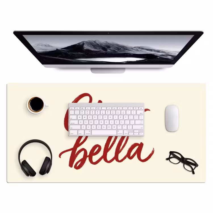 Ciao bella - Rood - Wit - Minimalistisch Muismat XXL klein -3d